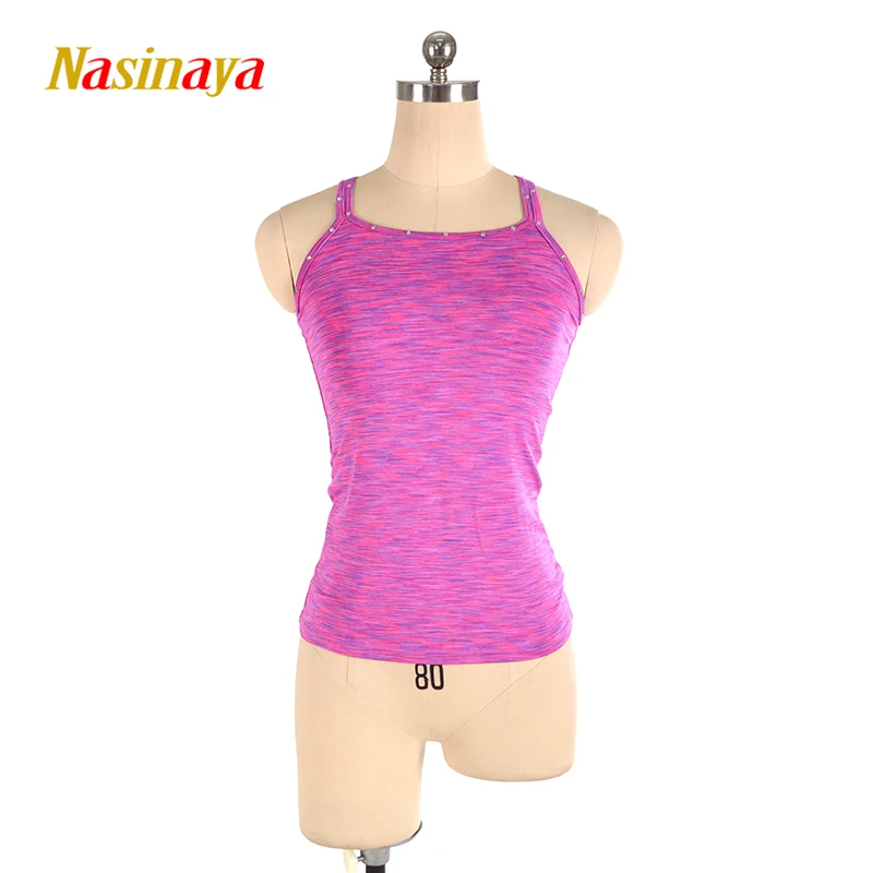 Patinaje Skating Gymnastics Women's Training Competition Customized Figure Skating Camo Tank Top Sleeveless Top