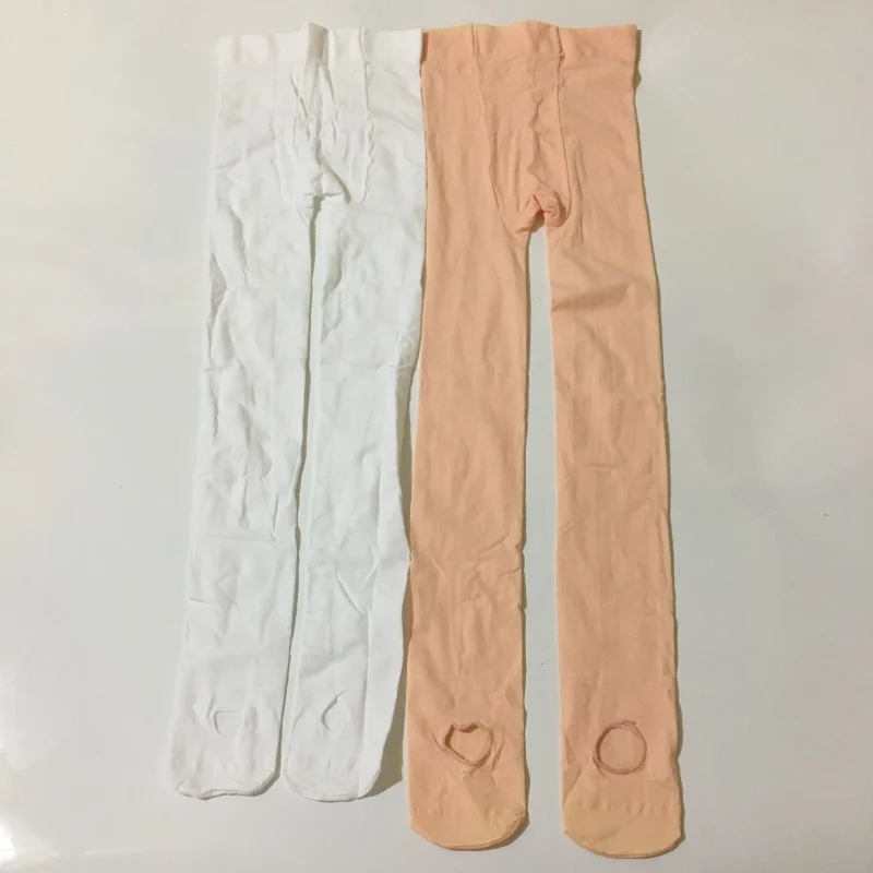 Rusuper meia-calça legging profissional para adultos e crianças, roupa feminina branca com furo, rosa, nude para dança de balé