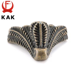 4PCS KAK Antique Corner Protector Bronze Jewelry Chest Box Wooden Case Decorative Feet Leg Metal Corner Bracket Hardware