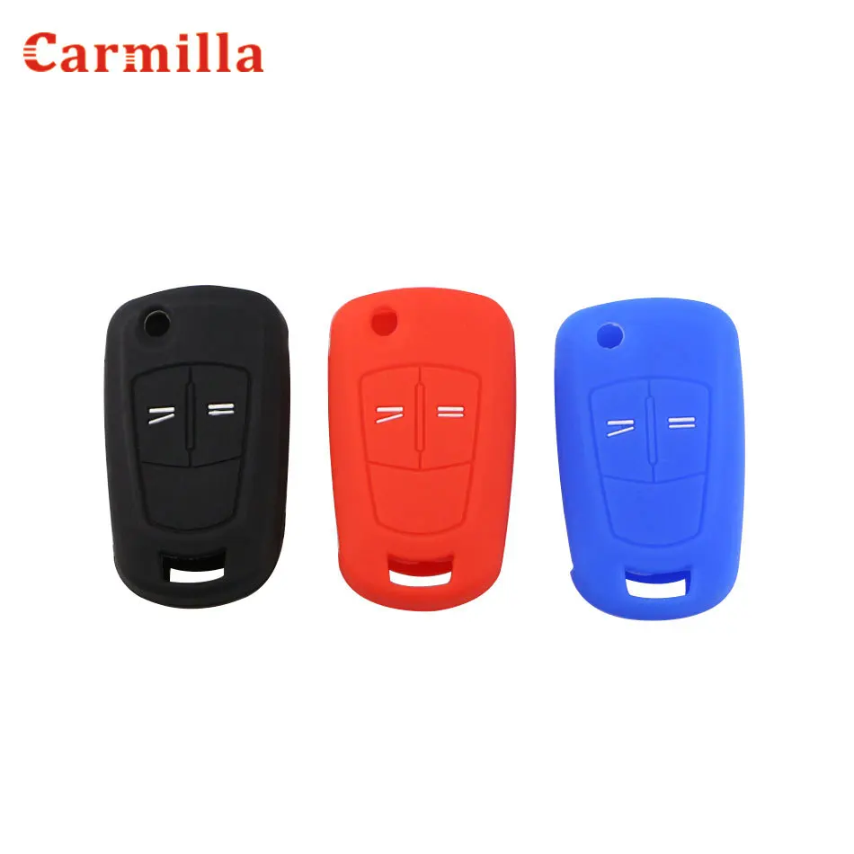 2 Buttons Silicone Key Cover Fob Case Fit for Vauxhall Opel Corsa Astra Vectra Signum Remote Flip Folding Car Key Shell