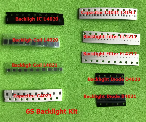 

10sets/Lot For Iphone 6s Backlight IC U4020 + Coil L4020 L4021 +Diode D4020 D4021+Capacitor C4023 C4041+Filter FL4211 4212 4213