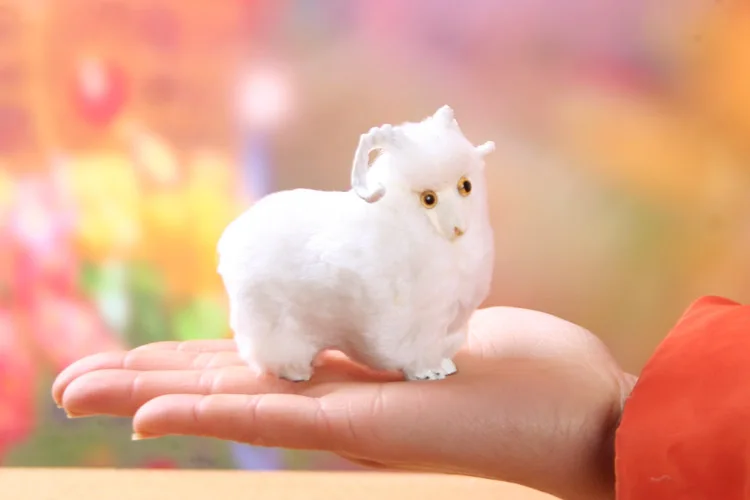cute mini simulation sheep toy polyethylene & furs small sheep doll gift about 9x8cm 0733