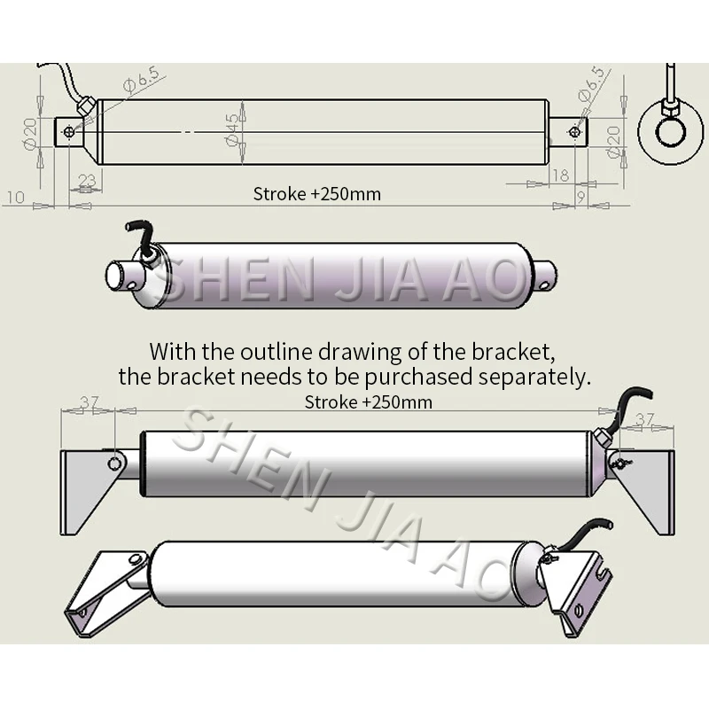 

100mm~400mm IX Series Straight Push Rod Motor Window Opener Motor Electric Push Rod 24V Multi-stroke Push Rod Machine 1PC