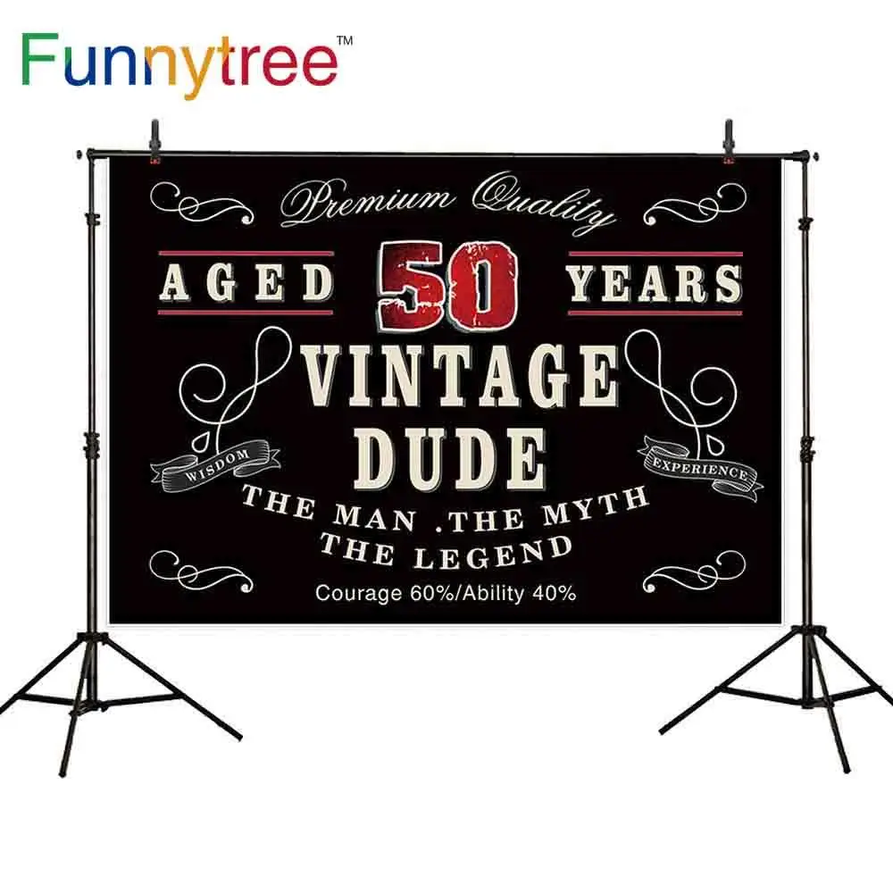 

Funnytree backdrop for photographic black sweet 16 18 40 50 birthday party Retro poster custom background photobooth photocall