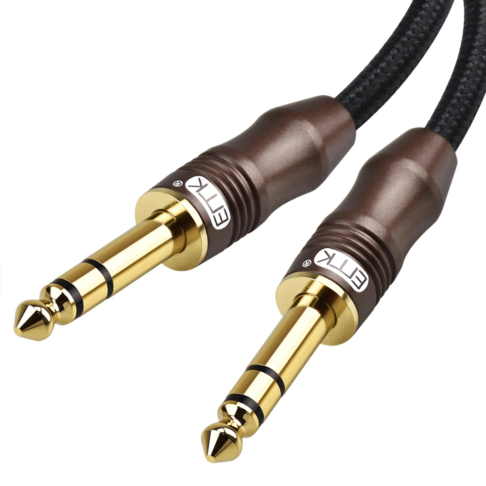 EMK 6.35mm kabel 6.5 kabel Audio 6.3 podwójny Jack z męskiego na męskie 6.35 kabel audio 1m 3m 5m 10m 15m stereo dla wzmacniacz gitarowy mikser