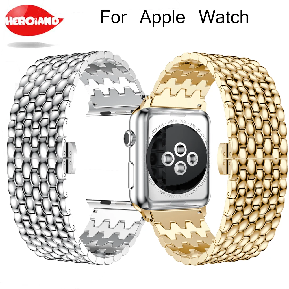 Dragon Stainless Steel Watch band Strap for apple watch 42 mm 38 mm link bracelet Replacement Watch bands for watch serise 1 2 3