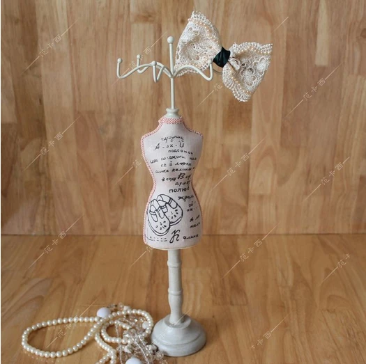 

Free Shipping Mini White Gown Lady Mannequin Earring Necklace Jewelry Stand Display Holder