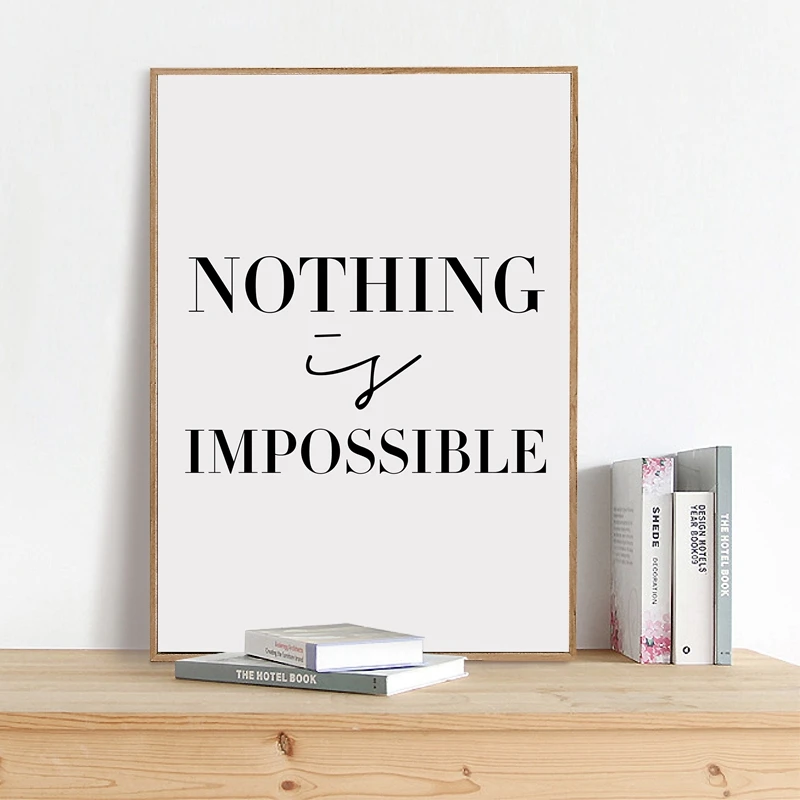 Believe In Yourself Inspiration Typography Quotes Art Print Poster Minimalist Modern Canvas Painting Wall Art Home Decor