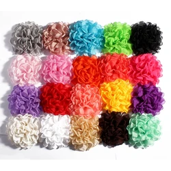 5PCS 4inch 10CM Vintage Burn Chiffon Flowers For Children Hair Clips Accessories Artificial Fabric Flowers For Headbands