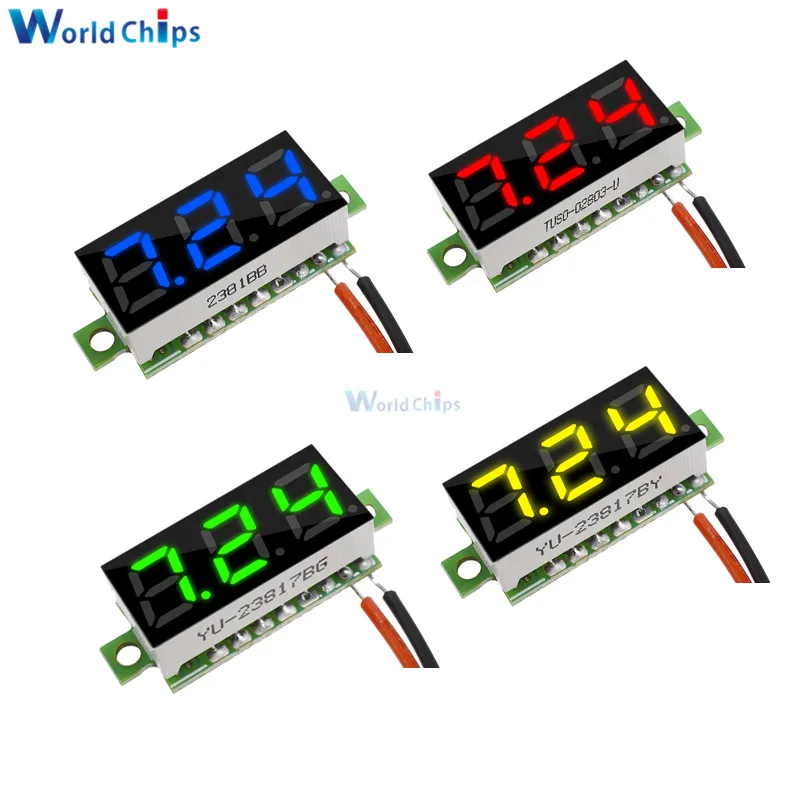 0.28 Inch 2.5V-30V Mini Digital Voltmeter Voltage Tester Meter Electronic Parts Accessories Digital Voltmeter Green LED Screen