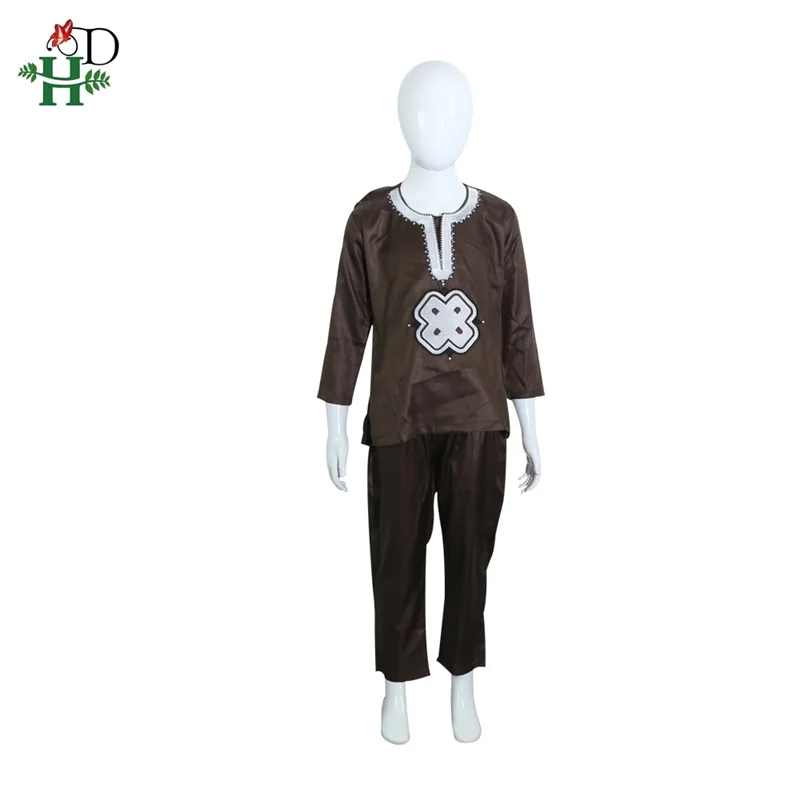 H&D Dashiki Parent Kid Set 2022 African Children Clothing African Women Mother Boy Clothes Embroidery Shirt Pant 2 Piece Suits