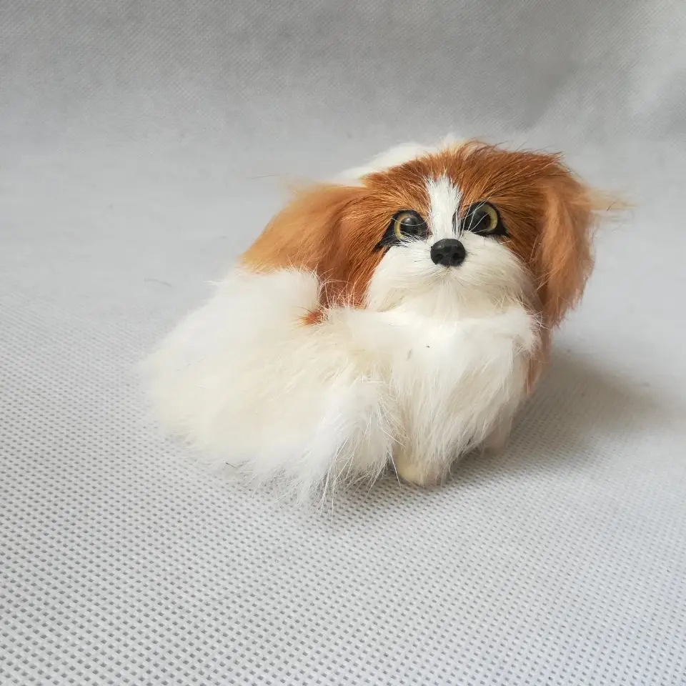 real life toy puppy model pekingese dog mini 8x6cm hard model home decoration baby toy gift h1484