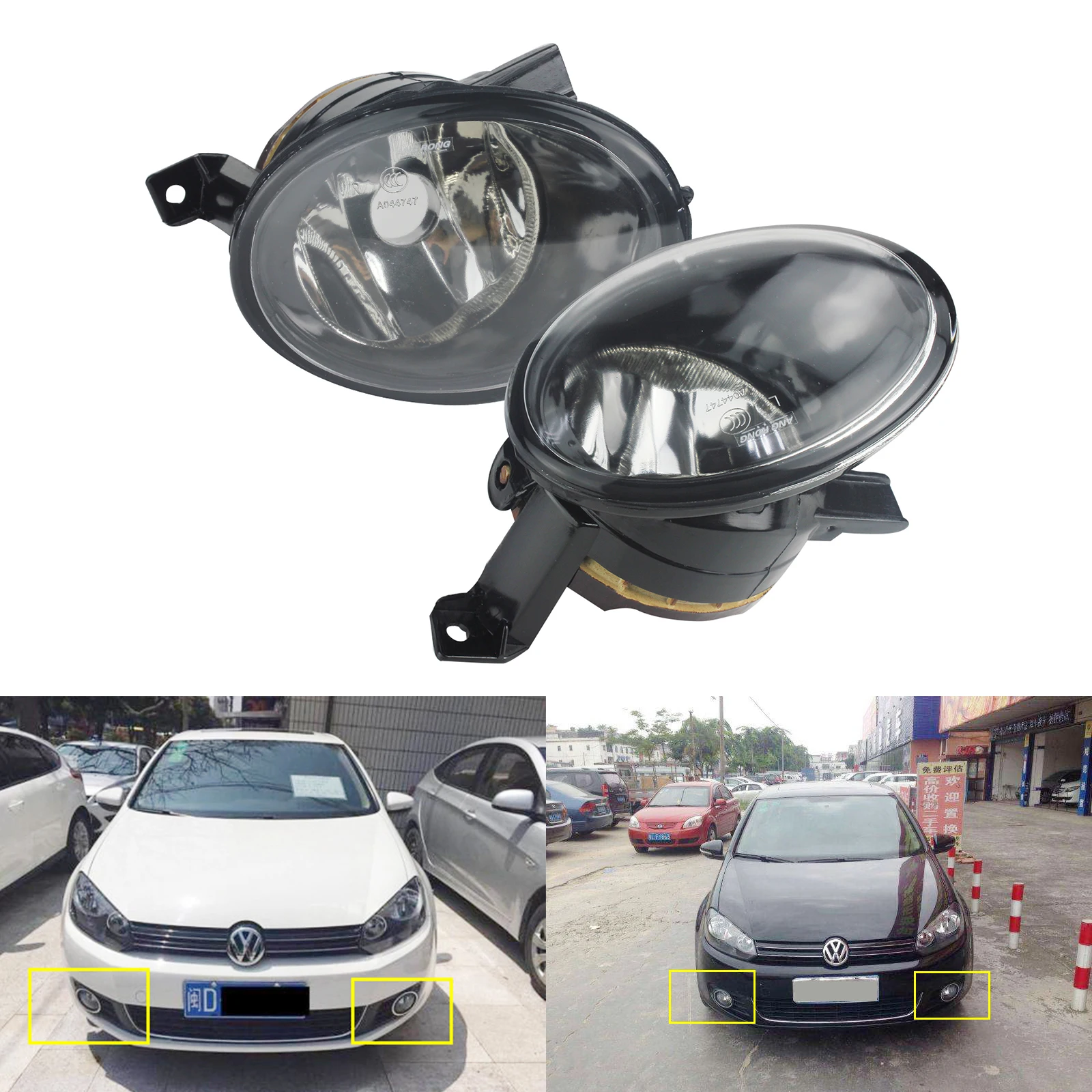 

ANGRONG 2x Front Fog Light Lamps OEM Replacement Left & Right No Bulb For VW Golf MK6 JETTA EOS CADDY TIGUAN BEETLE