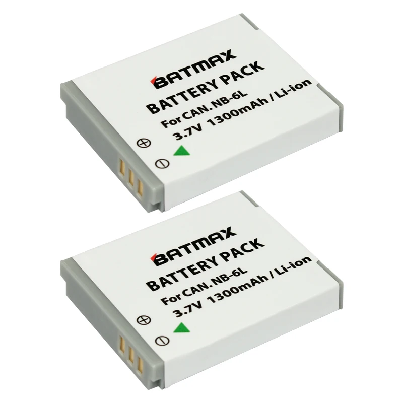2Pack 1300mAh NB-6L NB-6LH NB6L Batterien + USB LCD Ladegerät für CANON Digital IXUS 85 IST PowerShot S90 digital IXUS 95 IST Kamera