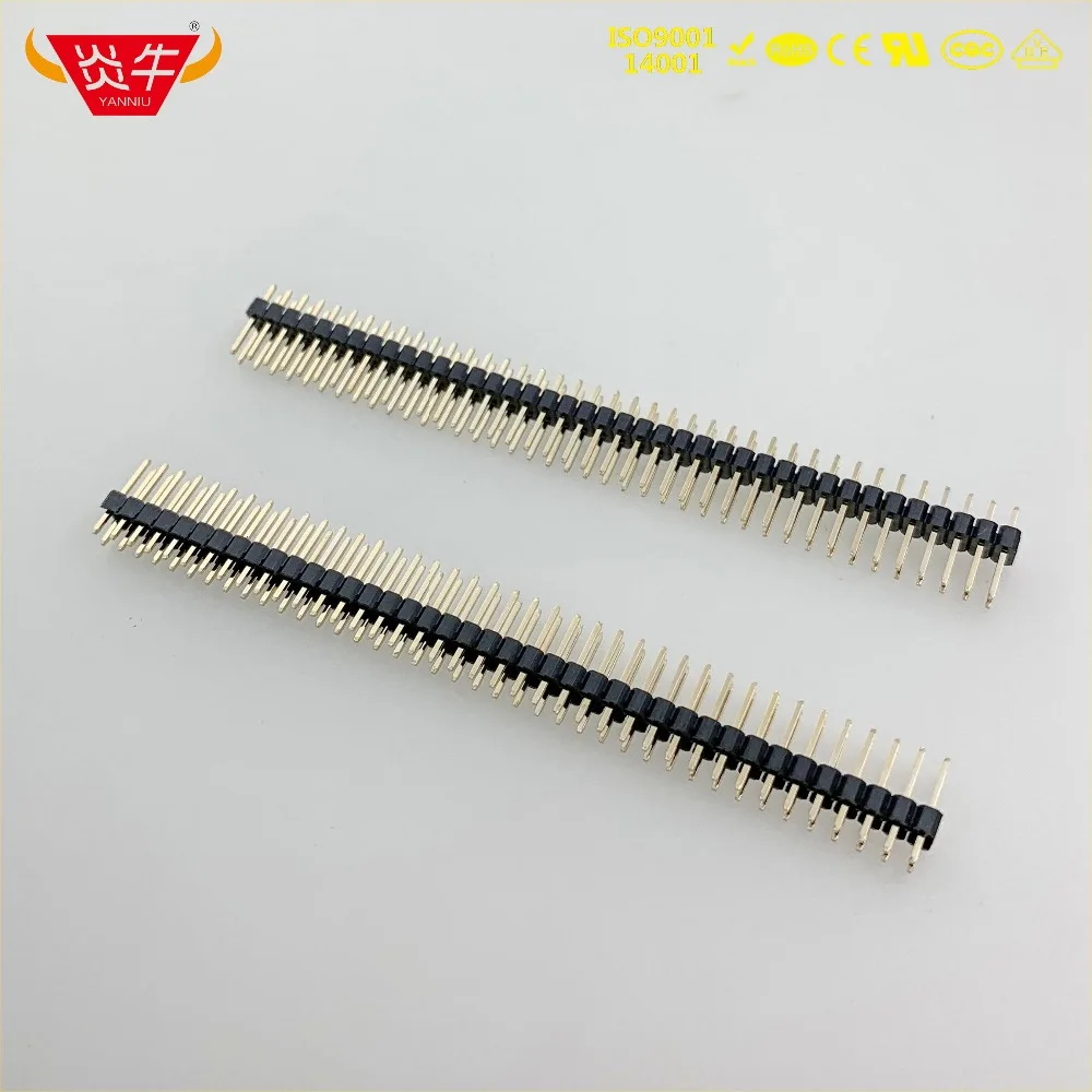 2.54mm PITCH 2X40P 80PIN MALE STRIP CONNECTOR SOCKET DOUBLE ROW STRAIGHT PIN HEADER WITHSTAND HIGH TEMPERATURES GOLD PLATED 1Au