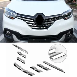 For Renault Kadjar 2016 2017 2018 Chrome Car Exterior Front Bumper Grill Grille Frame Bezel Cover Trim Styling Accessories 7Pcs