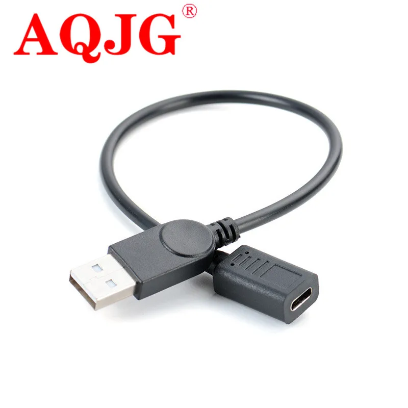 27cm USB 2.0 male to Type-c Female For  Xiaomi Huawei mobile phone data charging extension cord A revolution type Type-c female