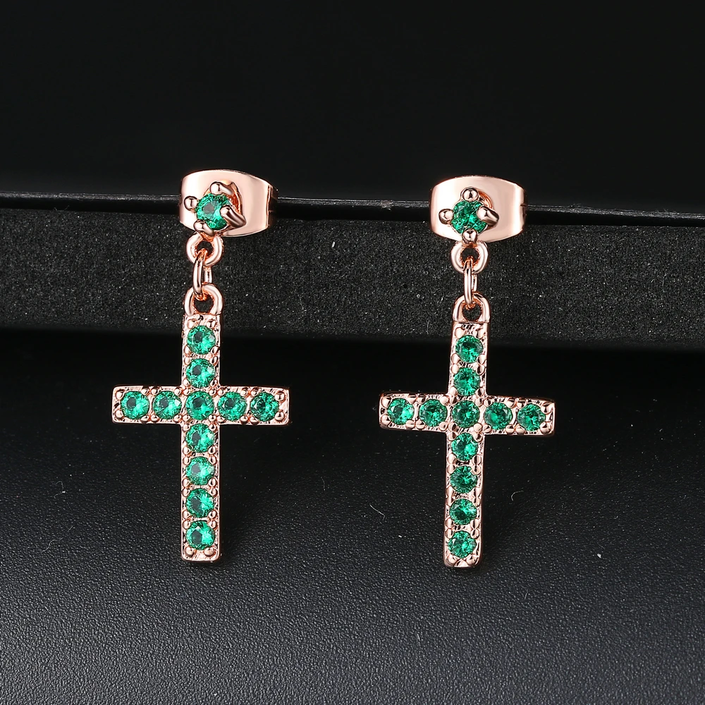 Top Quality ZYE328 Classic Cross Crystal Silver Color Earring Fashion Jewelry Made with Austrian Crystal