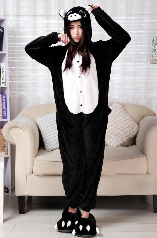 خنزير ملابس خاصة منامة الحيوان تأثيري الكبار نيسيي الفانيلا بيجامة شتاء دافئ ملابس النوم بيجامة مجموعات أنيمي هالوين زي #2