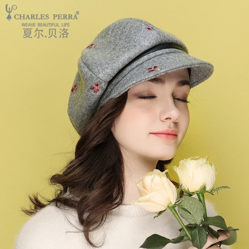 Lady Wool Fedoras Hat Kids Autumn Winter Beret Cap Female Fashion Cap Octagonal Hat Girls Outside Leisure Casual Hats B8675