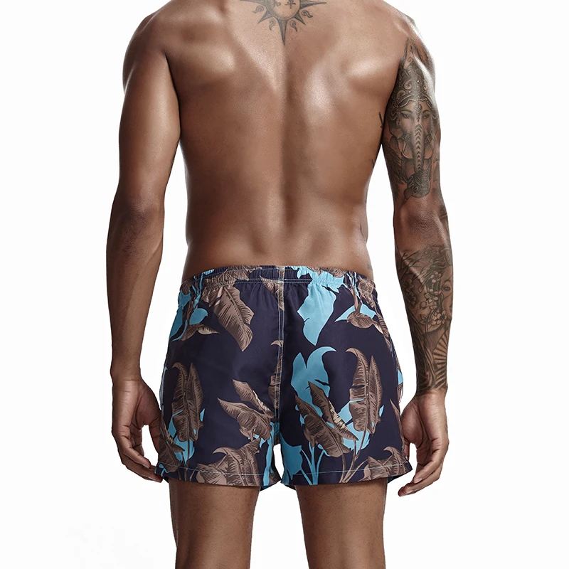 Short de plage pour hommes, imprimé feuilles, séchage rapide, taille élastique, maillot de bain, Sunga Masculina XL, nouvelle collection, maillots de surf