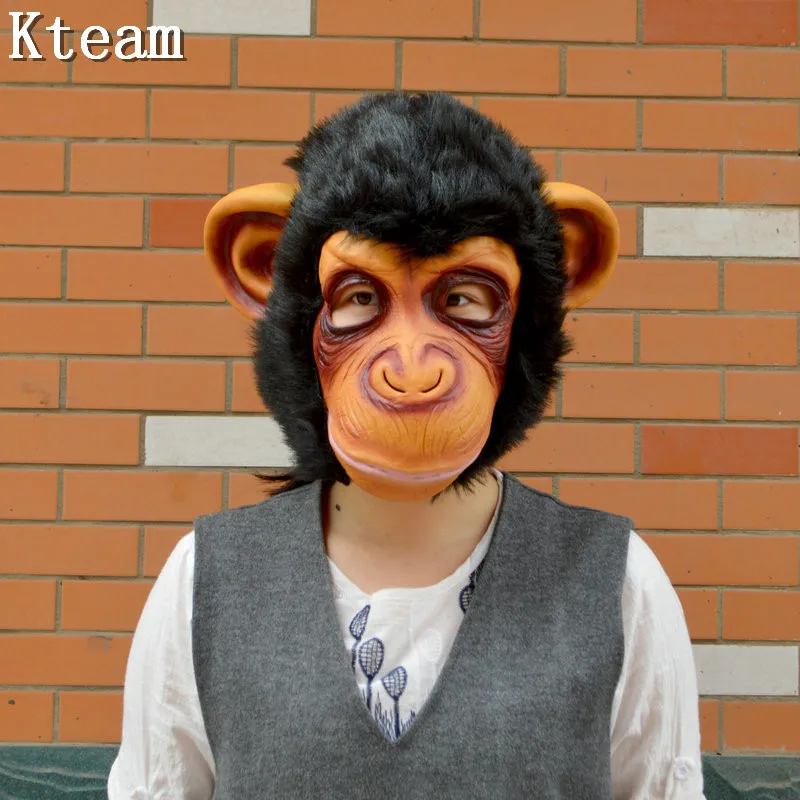 2018 Hot King Kong Planet of the Apes Gorilla Mask hood Gorillas Overhead Monkey Latex Animals Masks Blood Scary Halloween Party