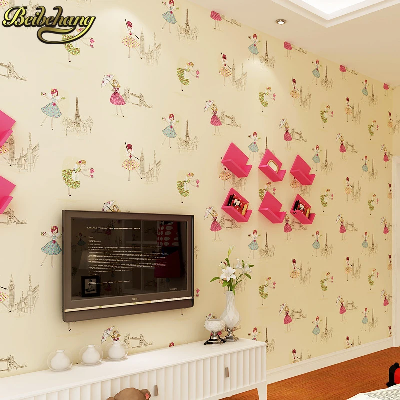 beibehang papel de parede 3D wallpaper girl wall paper wall paper children's lovely cartton kid's wallpaper roll for bedroom