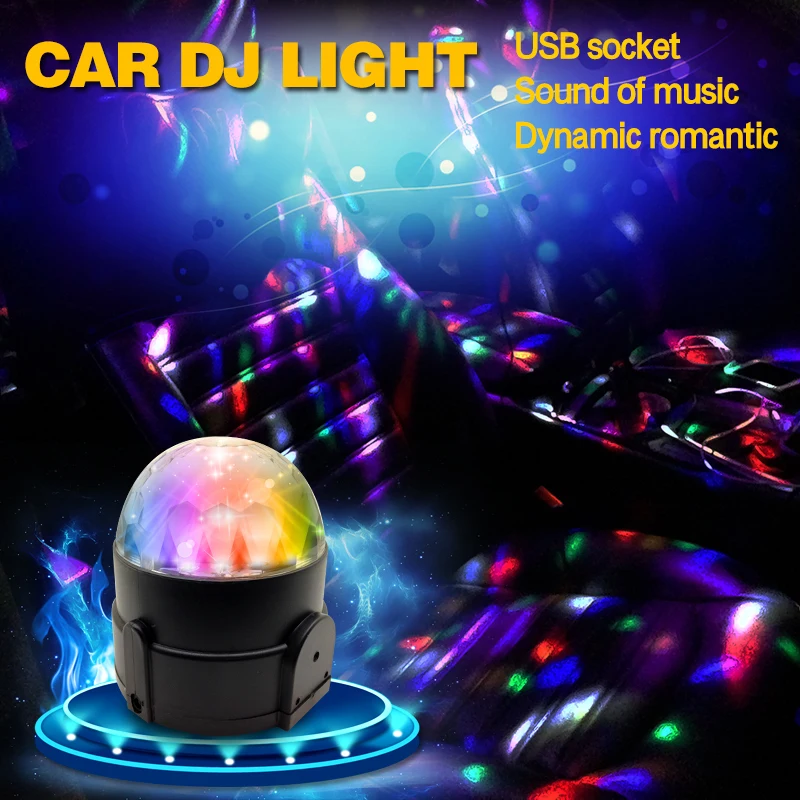 1Set USB Mini LED Stage Light Car DJ Disco Ball Light RGB Colorful LED Ball Bulb Lamp For Car Party Stage Light