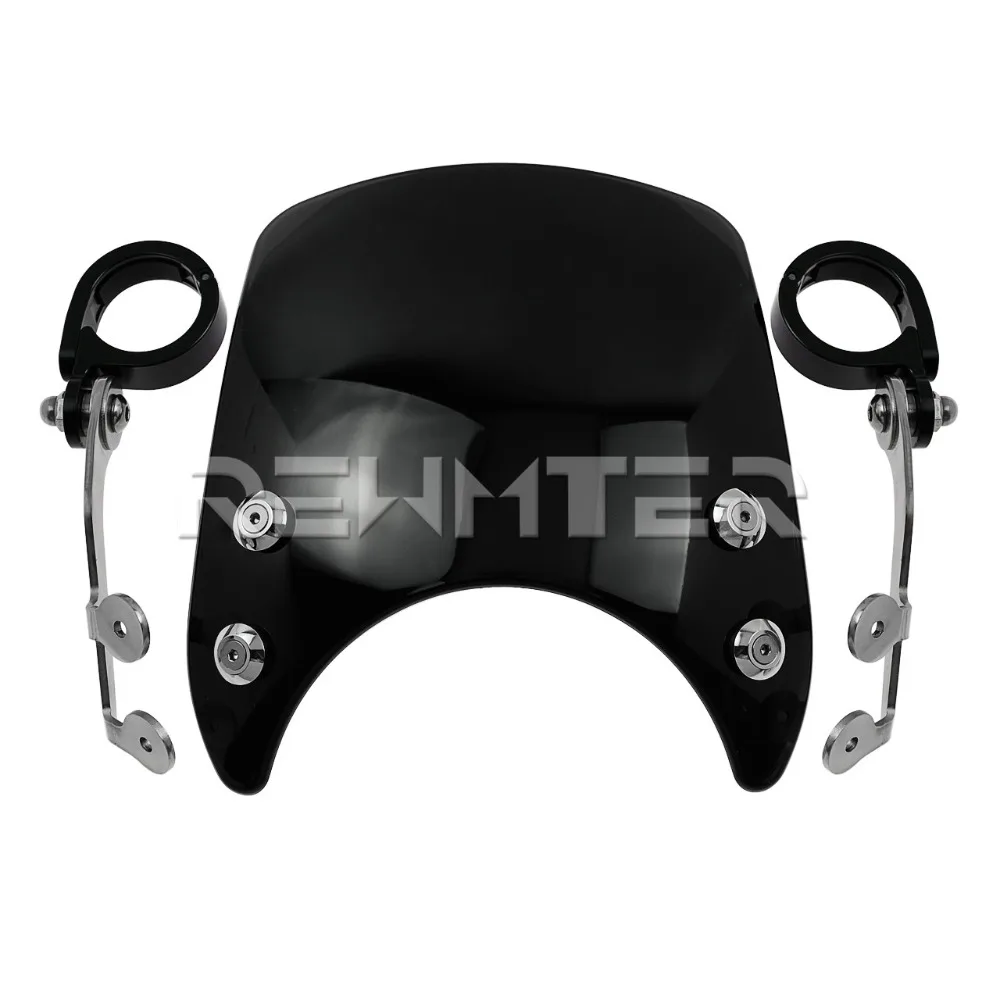 Motorcycle Adjustable Windscreen Custom Compact Sport Wind Deflector Windshield 39-41mm For Harley Sportster XL883 XL1200 04-22