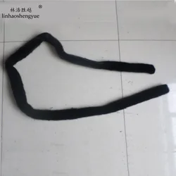 Ceinture en fourrure de vison véritable Linhaoshengyue, travail fin fait de plusieurs pièces