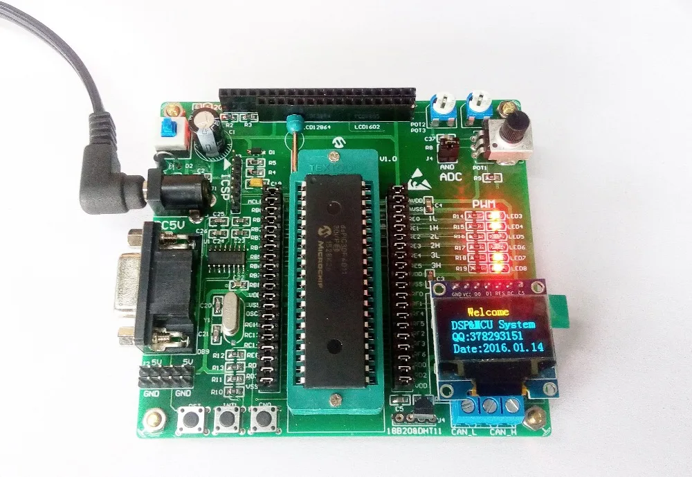 

DsPIC NEW board dsPIC experimental board DSP system board dsPIC 30F4011 NEW board PDIP package