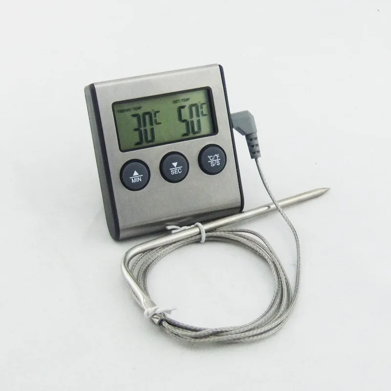 Magnet Digital Küche Sonde Typ Kochen Lebensmittel Fleisch Thermometer mit Timer Count Unten