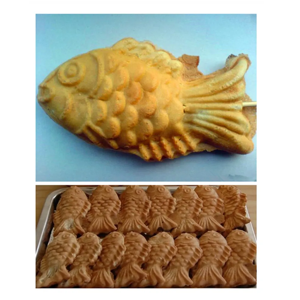 Máquina para hacer waffles con forma de pescado taiyaki grill, máquina eléctrica para hacer pasteles, de Corea, 220v, ZF
