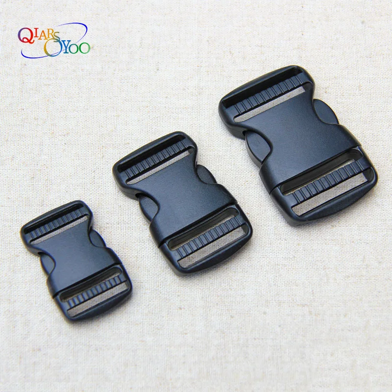 4pcs Plastic Pack Bag Side Quick Release Buckles Clip 20-51mm Band Black Mountaineering safety buckle accessories Release Clasps