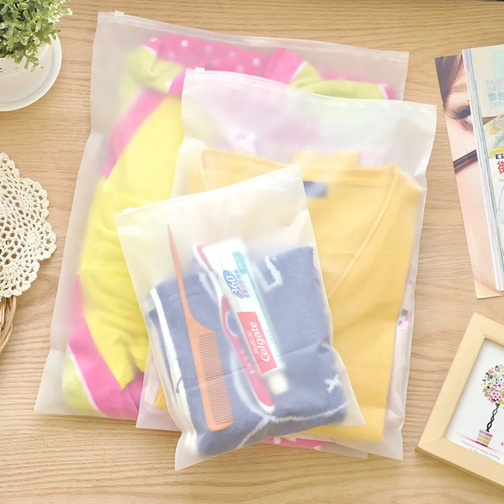 

DHL 24*35cm Multifunctional Practical Portable Household Travel Zip Lock Pouch Luggage Clothes Plastic Party Bag Organizer Set