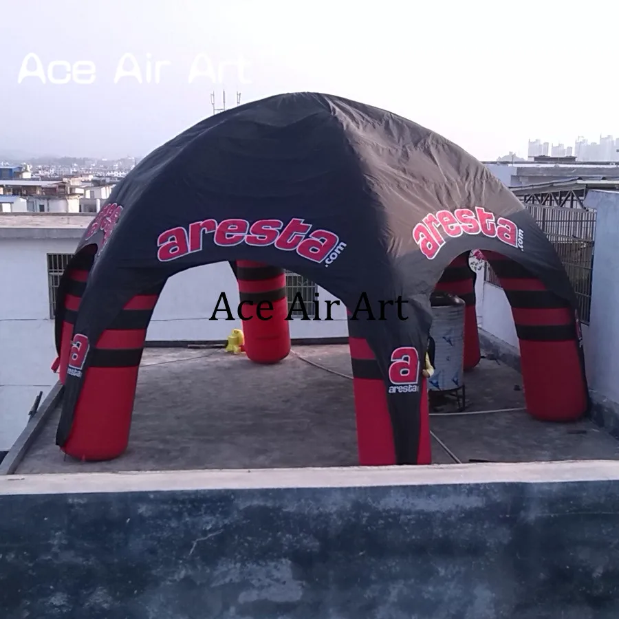 Black and Red Inflatable Spider Tent Party Dome Shelter with 5 Legs Auto Tent For Spain