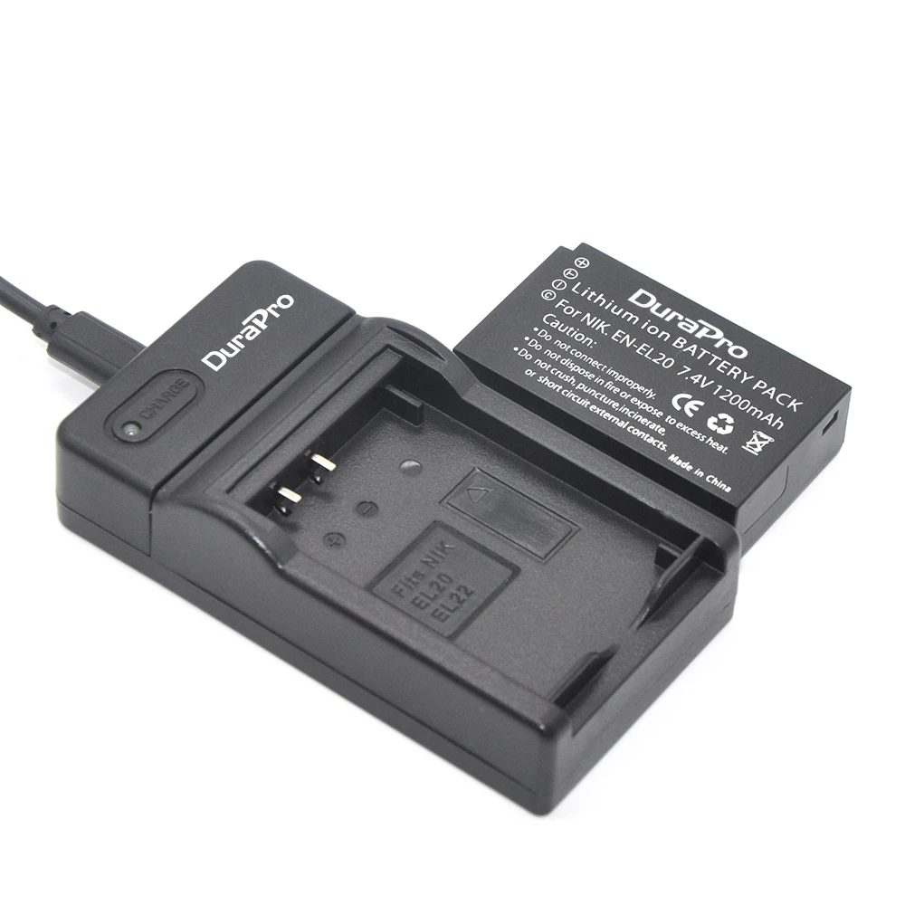 DuraPro EN-EL20 EN EL20 ENEL20 Rechargeable Li-Ion Battery + USB Charger for NIKON 1 J1 J2 J3 S1 Camera