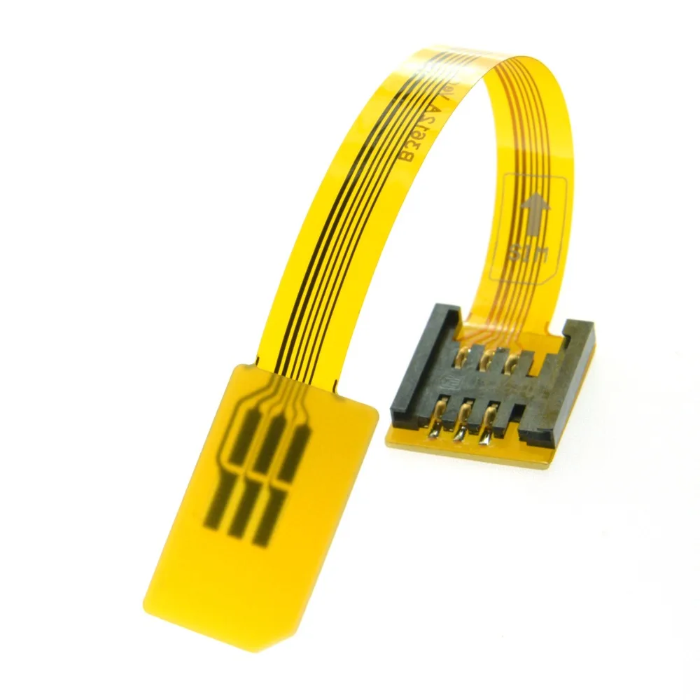 GSM CDMA Standard UIM SIM Card Kit Male to Female Extension Soft Flat FPC Cable Extender 10cm