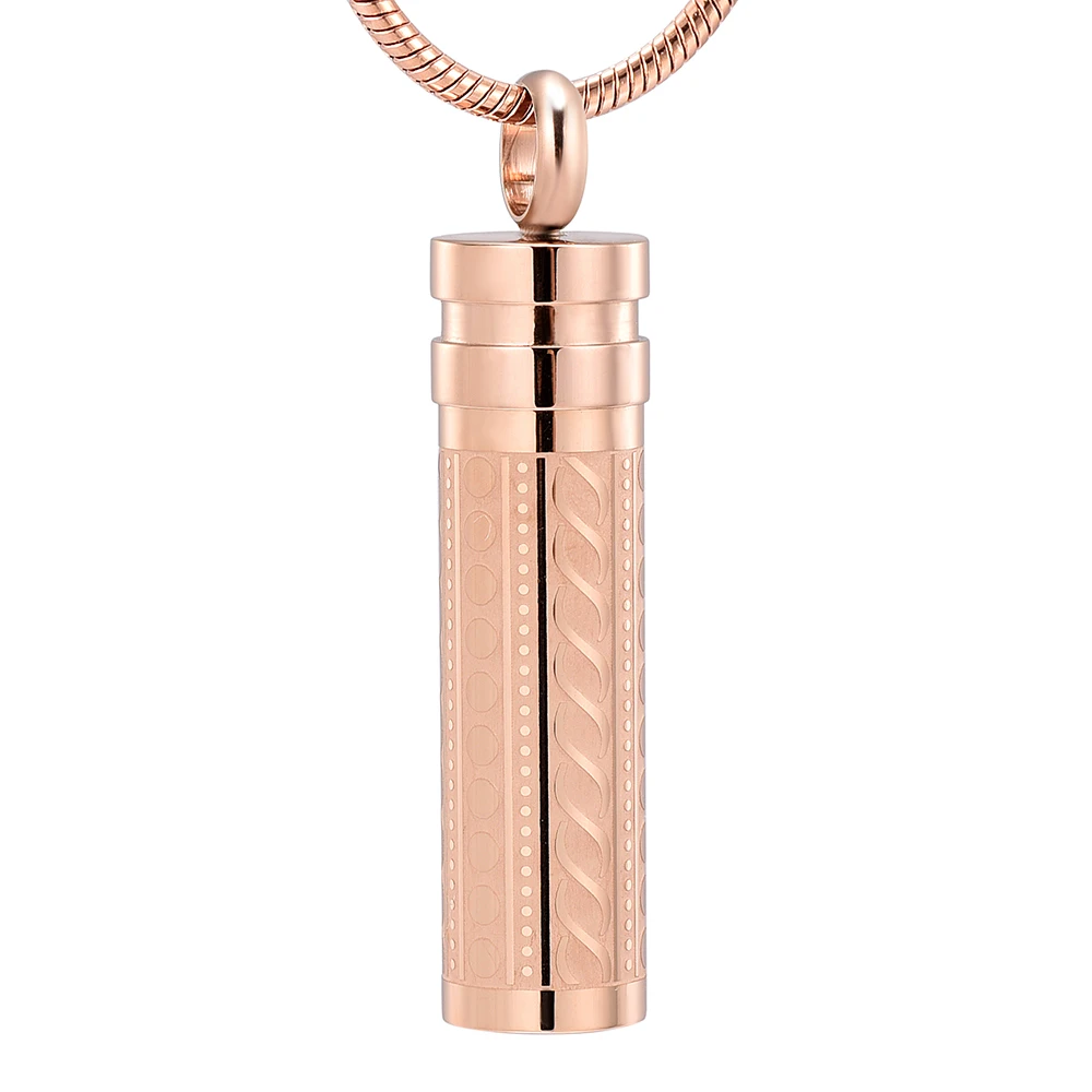 IJD11942 Cylinder Cremation Jewelry Hold Human/Pet Funeral Ashes Keepsake Pendant Memorial Urn Neckalce Holder