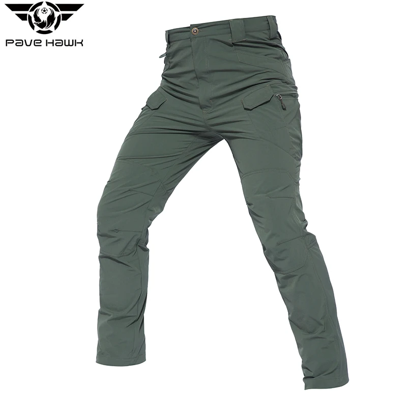 Men Urban Tactical Pants Elastic Fabric quick dry pants Multi-purpose Pockets waterproof Long Trousers Military Cargo Pants