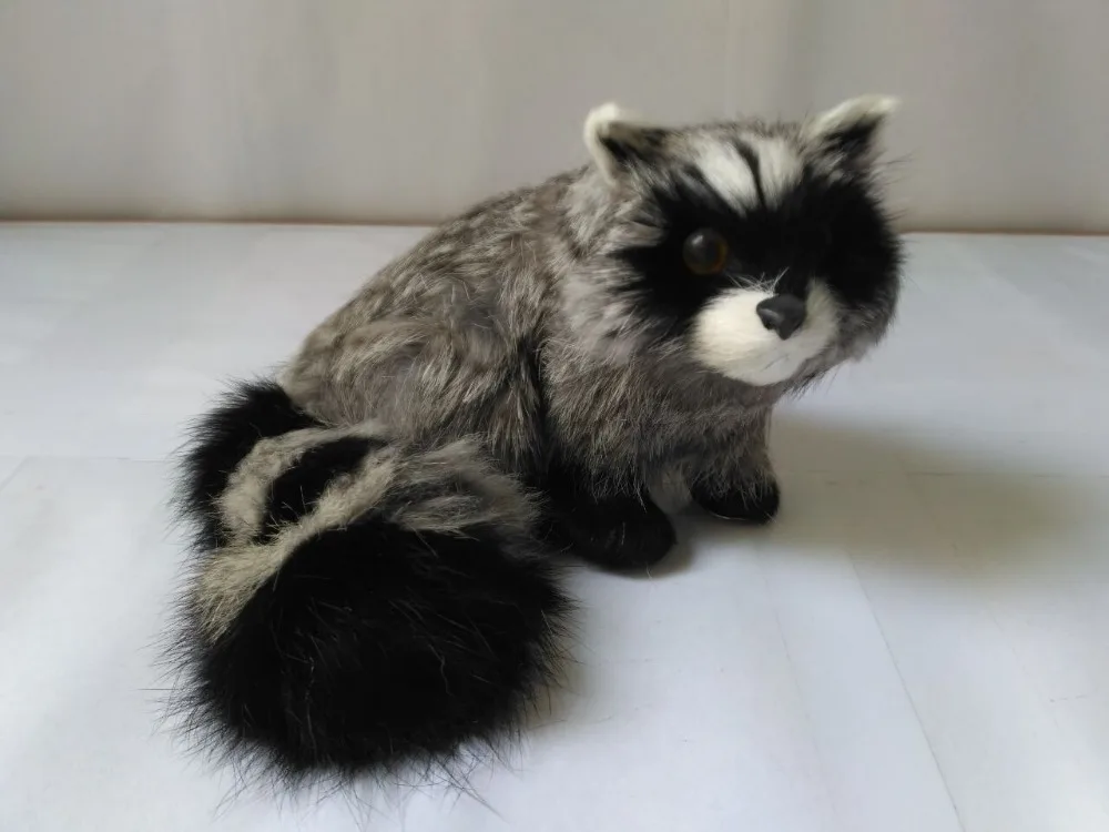 new cute simulation raccoon toy lifelike gray raccoon toy gift 12x9x11cm