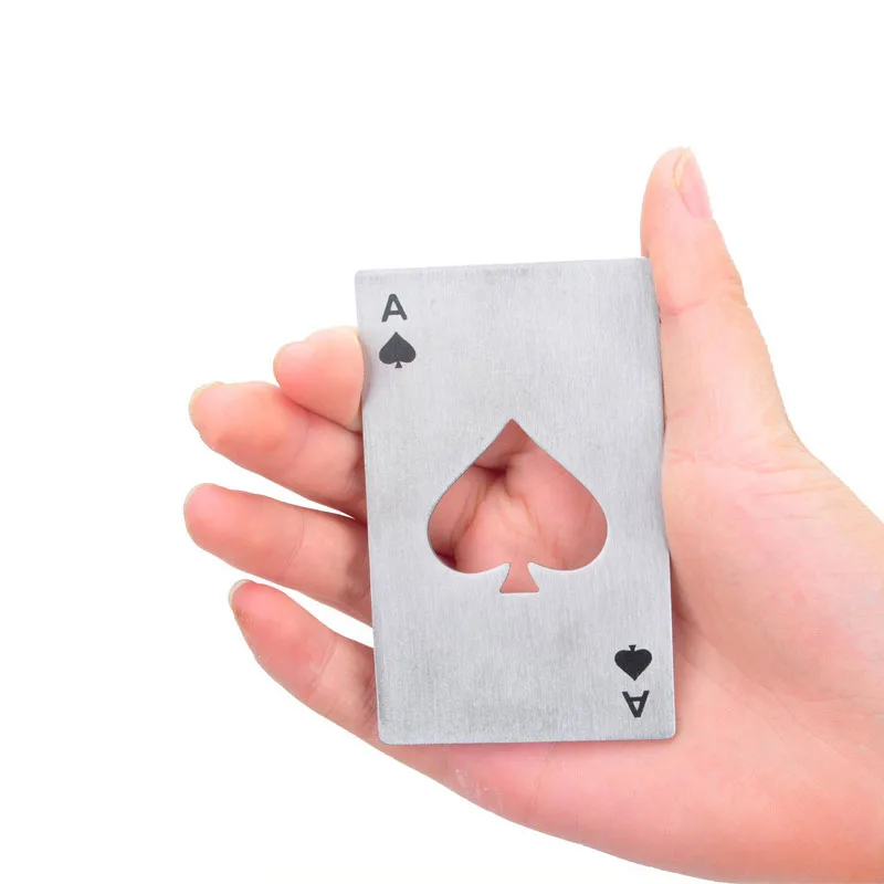 New Stylish Hot Sale 1pc Poker Playing Card Ace of Spades Bar Tool Soda Beer Bottle Cap Opener Gift