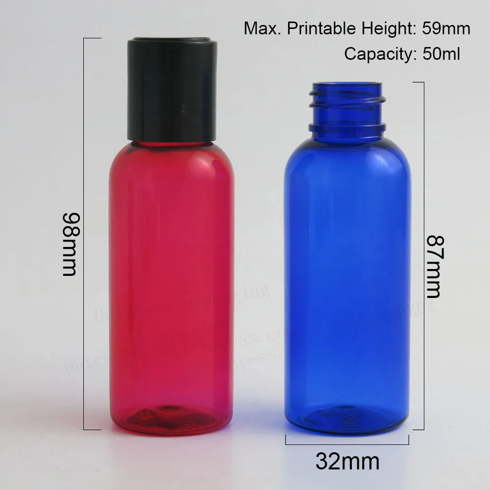 50 x 50ml green blue amber white pink red clear PET Plastic Cream Containers Bottles  50cc Cosmetic Skin Care Cream Packaging