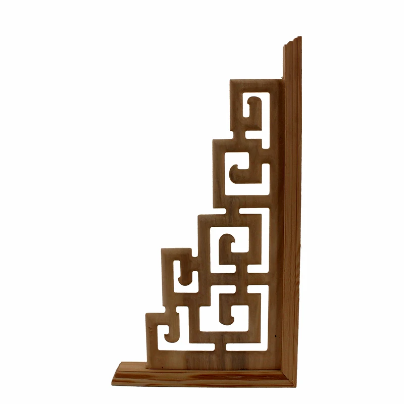 Chinese Style  Home Wedding  Accessories Furniture Appliques Wood Carving Corner Wooden Decor Frame Wall Door Woodcarving Decal