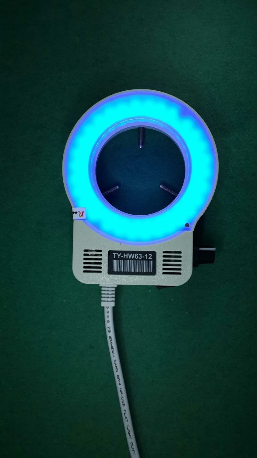 

60pcs Blue LED Lamps Light Microscope 63mm Diameter Ring Bulb Lamp Light Source for Biological Stereo Microscope 90-240V