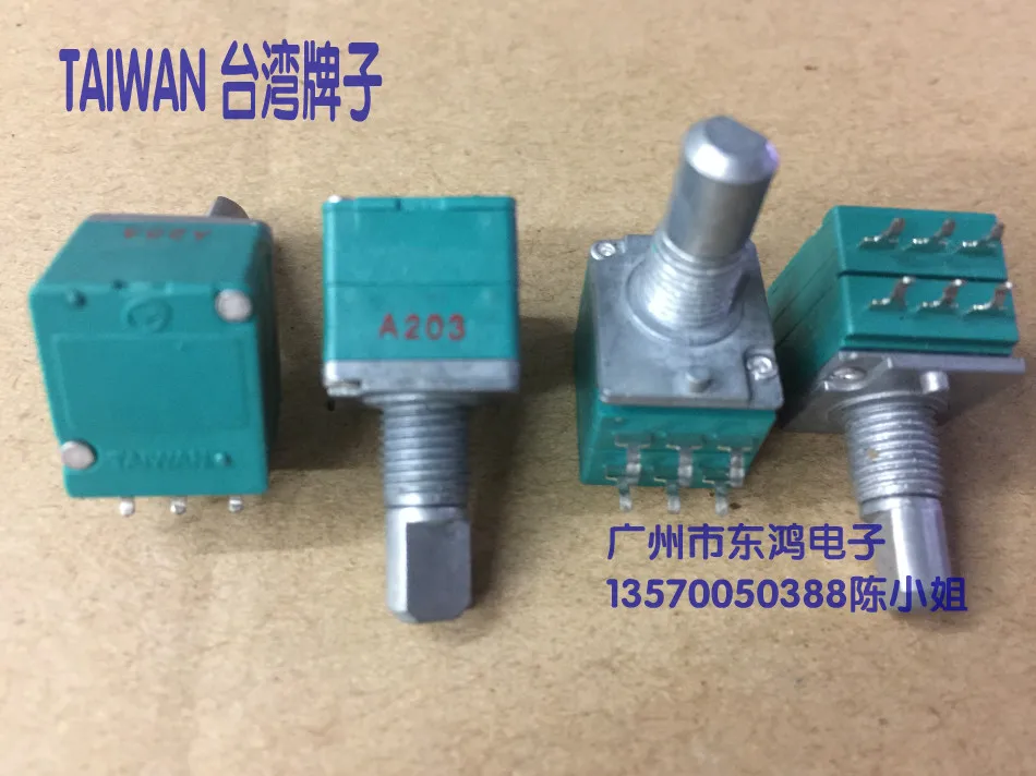 

4pcs Taiwan RK13 type precision potentiometer, double A20K*2 axis, 15mm power amplifier, volume potentiometer