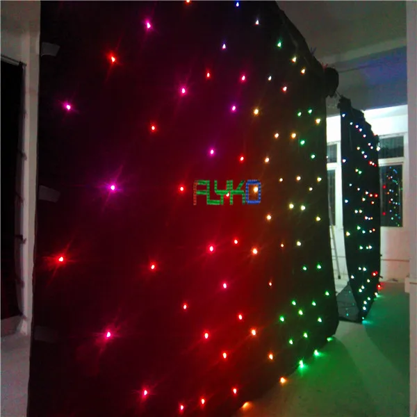 

free shipping indoor full color SMD led star curtain for wedding decoration 4x8m
