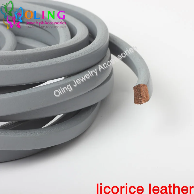 Olingart 25CM/String Multicolor 10*6mm Real Licorice Leather Cords Supplies Wire Women/Men DIY Bracelets Jewelry Making