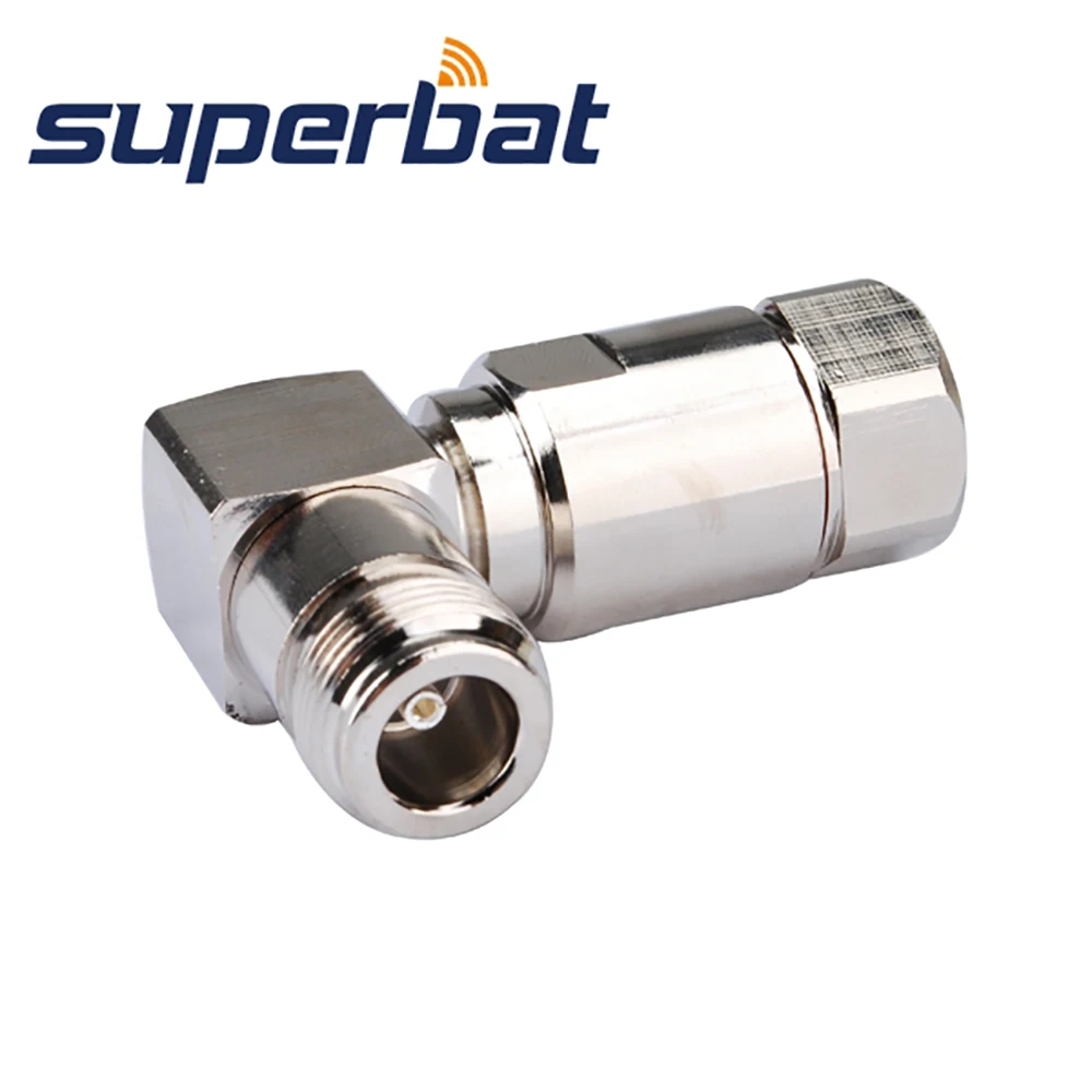 

Superbat 10pcs N Clamp Female Right Angle RF Coaxial Connector for Corrugated Copper 1/2 Cable