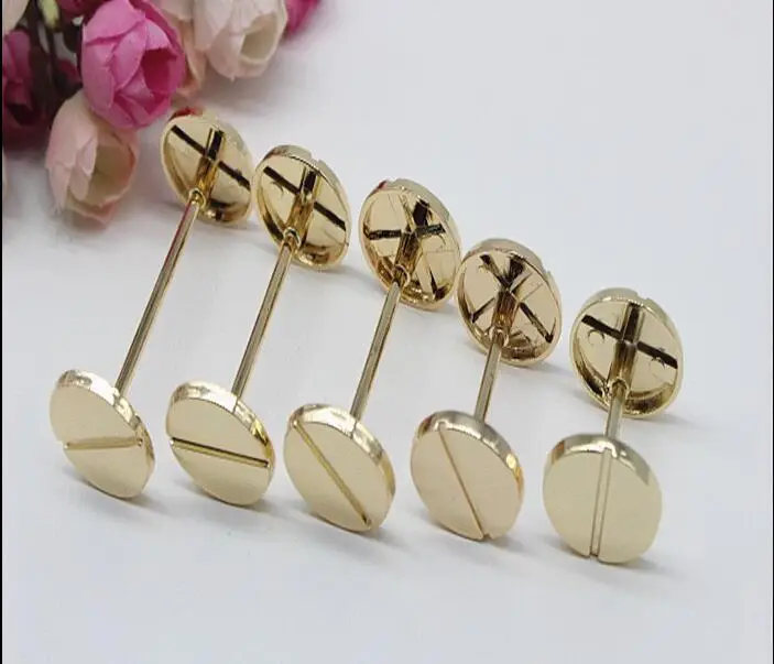 (20 PCS/lot) metal plating processing leather rivets golden barbell handbags decorative accessories